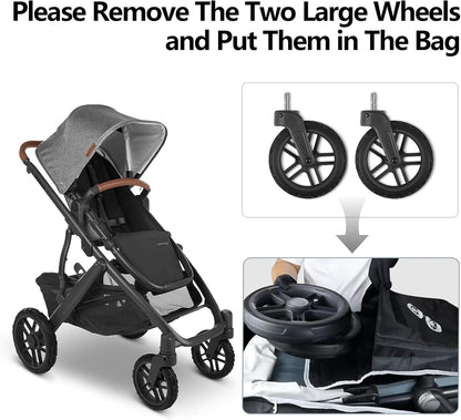 Stroller Bag for Airplane,Travel Bag - Compatible with UPPAbaby Vista/V1 V2 V3, Cruz/V1 V2 V3 |Rolling Wheel Bag with Storage Pocket, Waterproof, Rolling Wheels, Multiple Handles | Grey