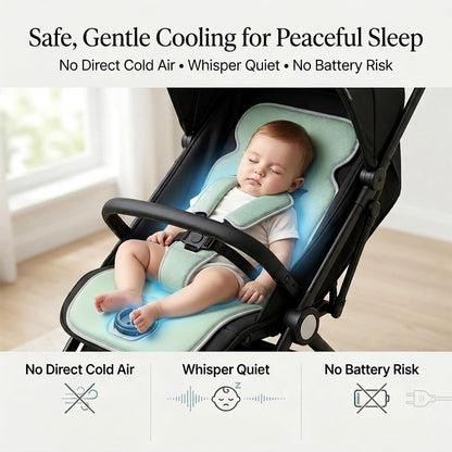 Baby Stroller Cooling Pad, Ice Water Circulation Car Seat Cooling Pad, No Fan No Noise No Battery Safe Cooling Mat, Tech Fabric Easy Clean, Universal Fit for Infant Toddler Summer Travel
