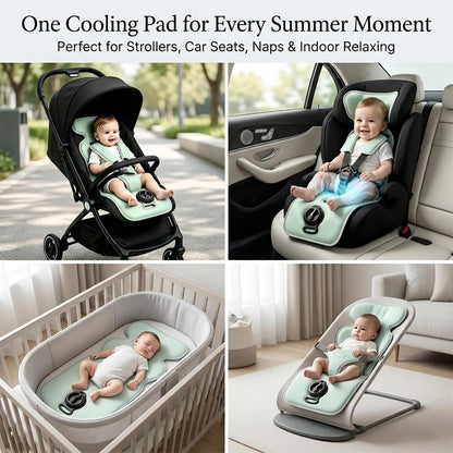 Baby Stroller Cooling Pad, Ice Water Circulation Car Seat Cooling Pad, No Fan No Noise No Battery Safe Cooling Mat, Tech Fabric Easy Clean, Universal Fit for Infant Toddler Summer Travel