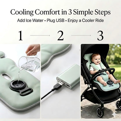 Baby Stroller Cooling Pad, Ice Water Circulation Car Seat Cooling Pad, No Fan No Noise No Battery Safe Cooling Mat, Tech Fabric Easy Clean, Universal Fit for Infant Toddler Summer Travel
