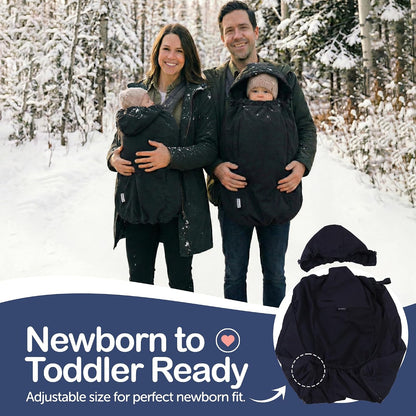 Baby Carrier Cover Winter with Detachable Hood - Windproof & Water-Resistant Winter Car Seat Cover Baby Girl & Boy, Universal Travel Carrier & Stroller Blankets for Babies