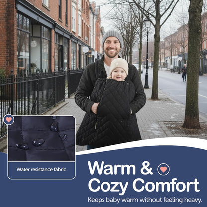 Baby Carrier Cover Winter with Detachable Hood - Windproof & Water-Resistant Winter Car Seat Cover Baby Girl & Boy, Universal Travel Carrier & Stroller Blankets for Babies