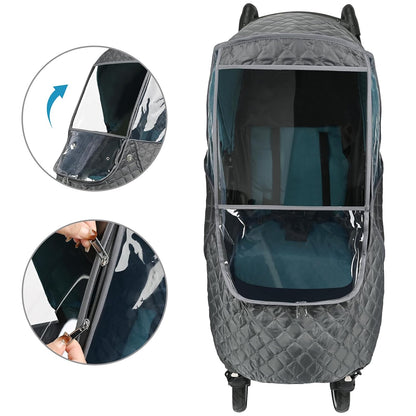Stroller Rain Cover,Universal Stroller Accessory,Waterproof,Windproof Protection,Protect from Dust Snow,Baby Travel Weather Shield (Dark Grey)