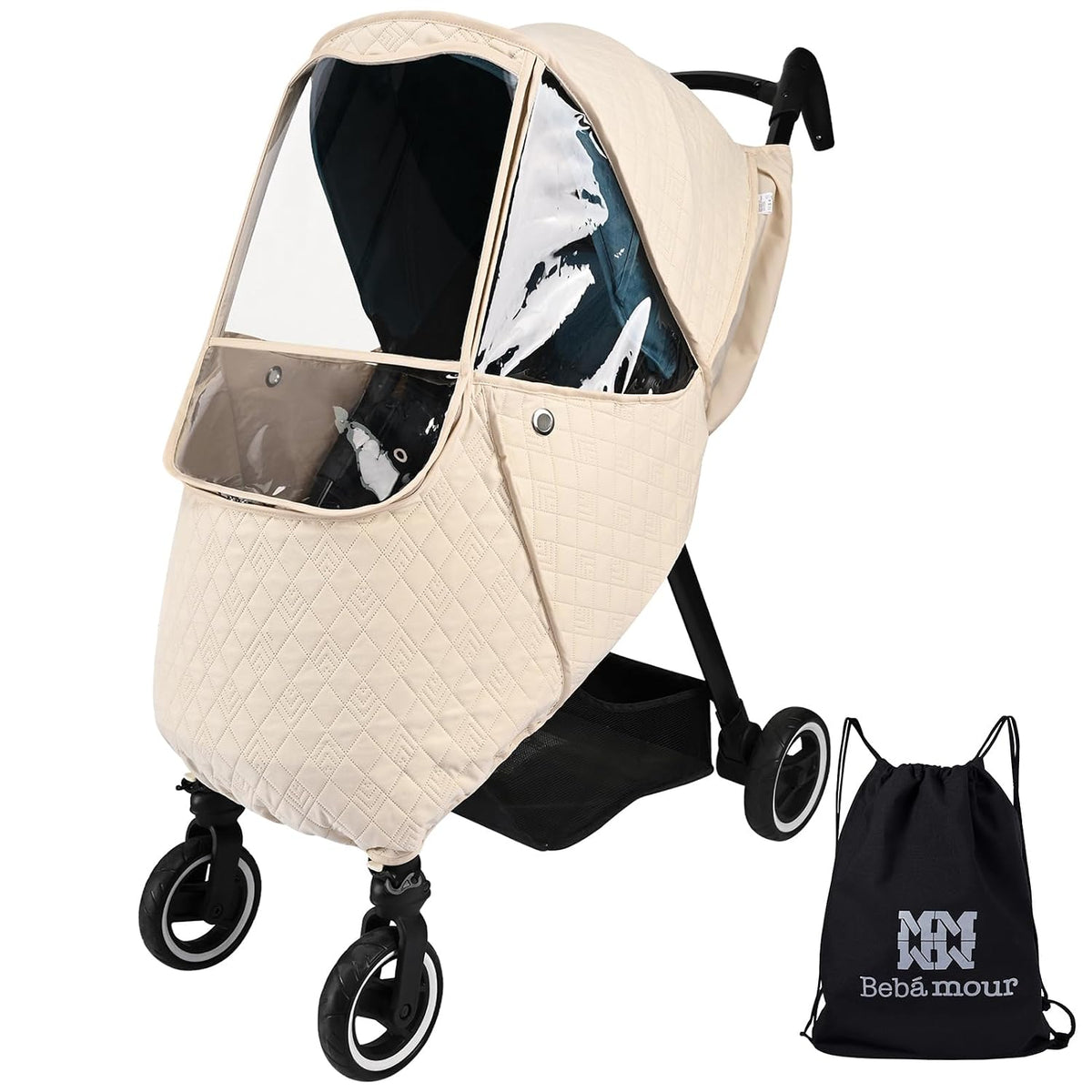 Stroller Rain Cover,Universal Stroller Accessory,Waterproof,Windproof Protection,Protect from Dust Snow,Baby Travel Weather Shield (Dark Grey)