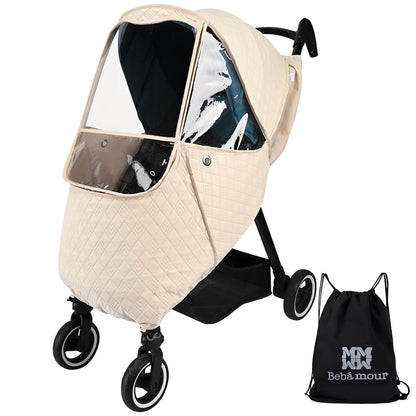 Stroller Rain Cover,Universal Stroller Accessory,Waterproof,Windproof Protection,Protect from Dust Snow,Baby Travel Weather Shield (Dark Grey)
