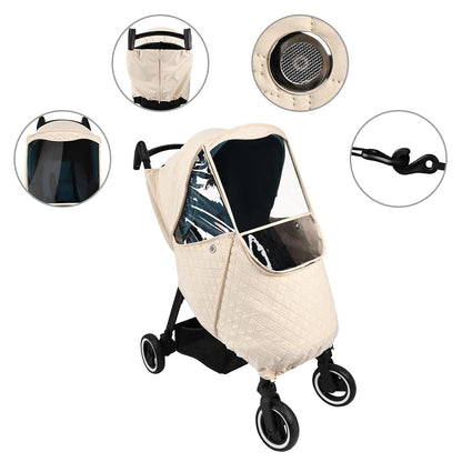 Stroller Rain Cover,Universal Stroller Accessory,Waterproof,Windproof Protection,Protect from Dust Snow,Baby Travel Weather Shield (Dark Grey)