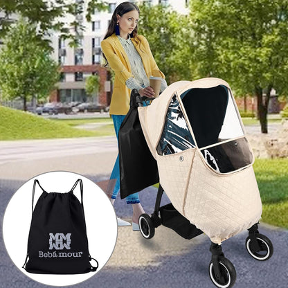 Stroller Rain Cover,Universal Stroller Accessory,Waterproof,Windproof Protection,Protect from Dust Snow,Baby Travel Weather Shield (Dark Grey)