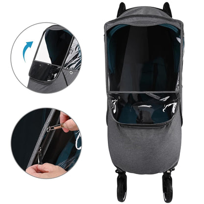 Stroller Rain Cover,Universal Stroller Accessory,Waterproof,Windproof Protection,Protect from Dust Snow,Baby Travel Weather Shield (Dark Grey)