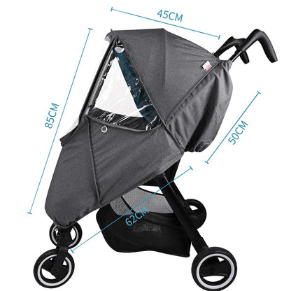 Stroller Rain Cover,Universal Stroller Accessory,Waterproof,Windproof Protection,Protect from Dust Snow,Baby Travel Weather Shield (Dark Grey)