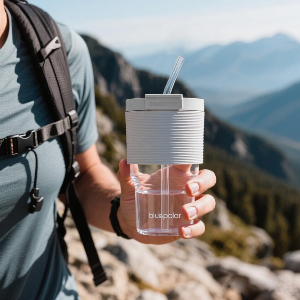 16oz/480ml Iced Coffee Cups With Lids And Straws,Reusable Leakproof Glass Tumbler,Water Bottles,Cold Brew,Drinking Jars For Juicing,Matcha,Tea,Smoothie For Travel,Office (Off-White)