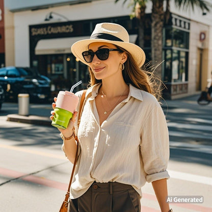 16oz/480ml Iced Coffee Cups With Lids And Straws,Reusable Leakproof Glass Tumbler,Water Bottles,Cold Brew,Drinking Jars For Juicing,Matcha,Tea,Smoothie For Travel,Office (Off-White)