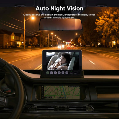 5" 1440P Baby Car Camera, Clearest Monitor, 360° Rotating Wide View