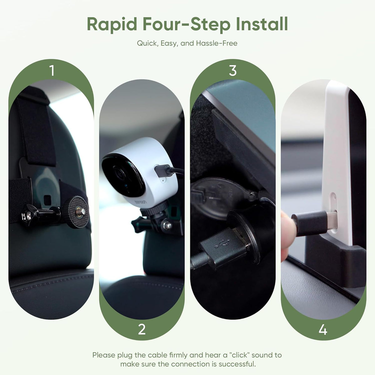5" 1440P Baby Car Camera, Clearest Monitor, 360° Rotating Wide View