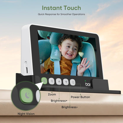 5" 1440P Baby Car Camera, Clearest Monitor, 360° Rotating Wide View