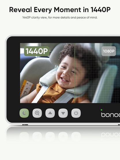 5" 1440P Baby Car Camera, Clearest Monitor, 360° Rotating Wide View
