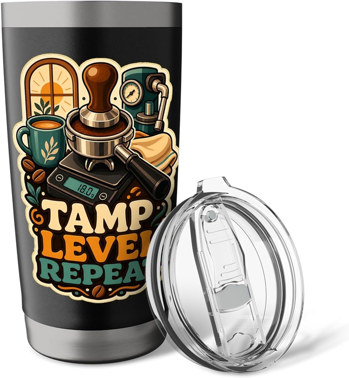 TAMP LEVEL REPEAT Hobby Table Calm Stainless Steel Insulated Tumbler