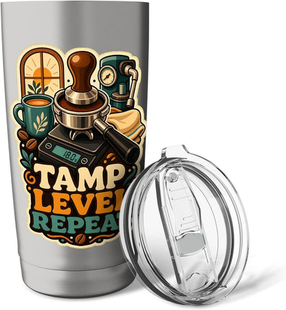 TAMP LEVEL REPEAT Hobby Table Calm Stainless Steel Insulated Tumbler