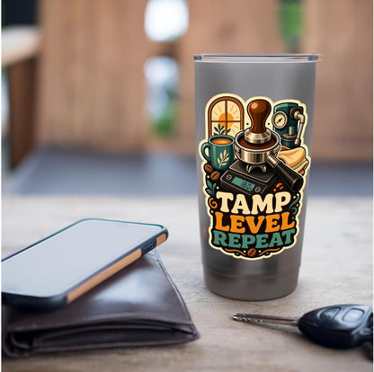 TAMP LEVEL REPEAT Hobby Table Calm Stainless Steel Insulated Tumbler