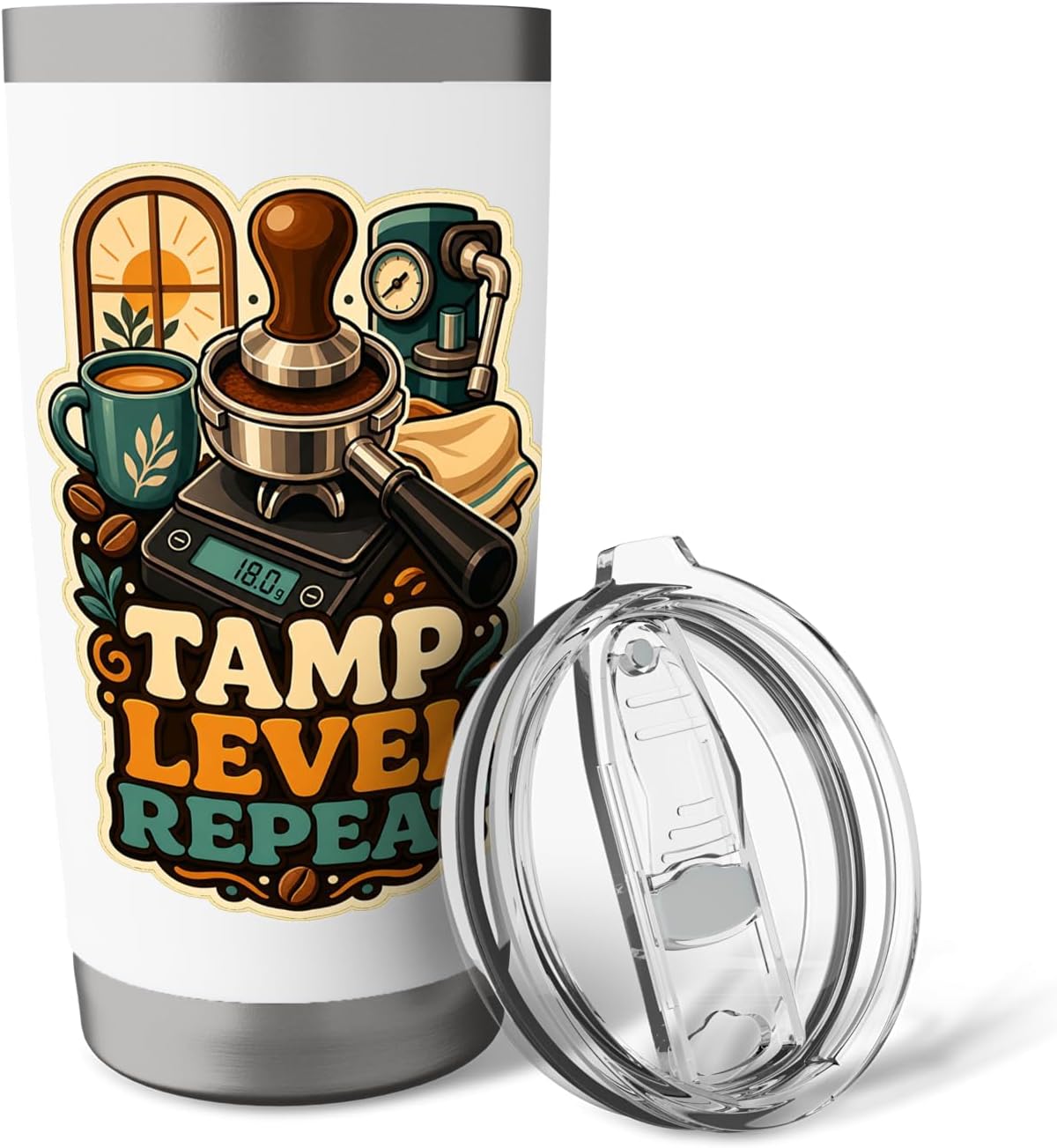 TAMP LEVEL REPEAT Hobby Table Calm Stainless Steel Insulated Tumbler