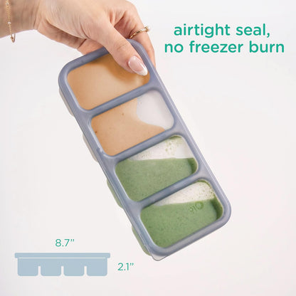 Silicone Freezer Tray with Lid, 1/2 Cup Baby Food Molds (Blueberry)