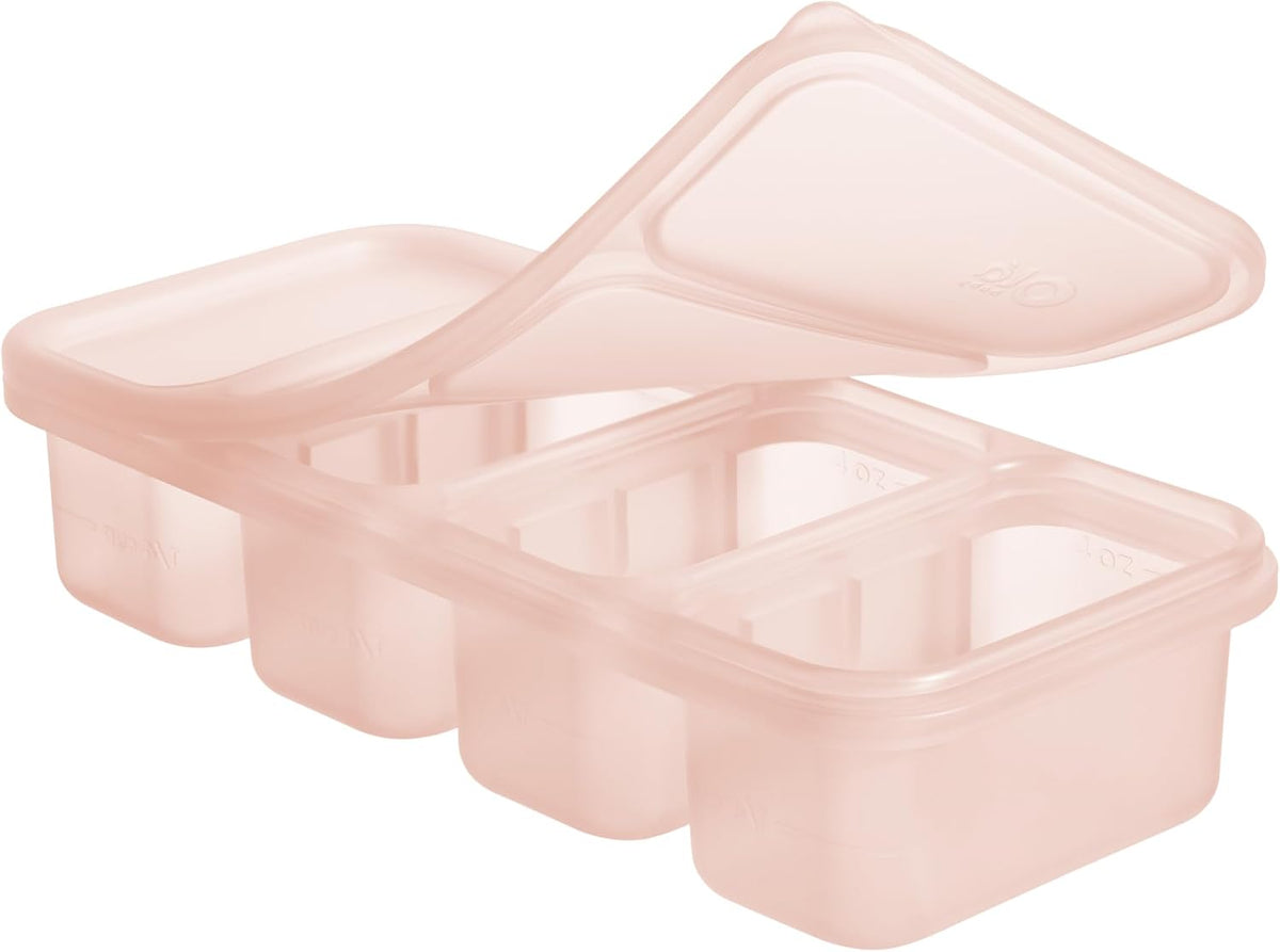 Silicone Freezer Tray with Lid, 1/2 Cup Baby Food Molds (Blueberry)