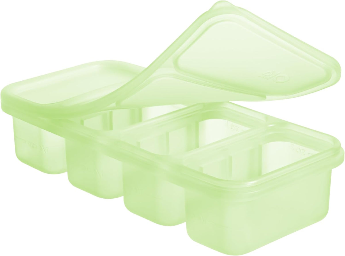 Silicone Freezer Tray with Lid, 1/2 Cup Baby Food Molds (Blueberry)