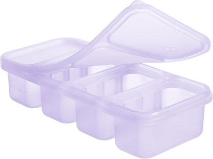 Silicone Freezer Tray with Lid, 1/2 Cup Baby Food Molds (Blueberry)