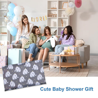 Cute Elephant Portable Diaper Changing Mat,Waterproof Foldable Travel Changing Pad,On-The-Go Wipeable Reusable Changing Pad,Waterproof & Compact,for Diaper Bags,Travel,Car Backseat Changes,Strollers