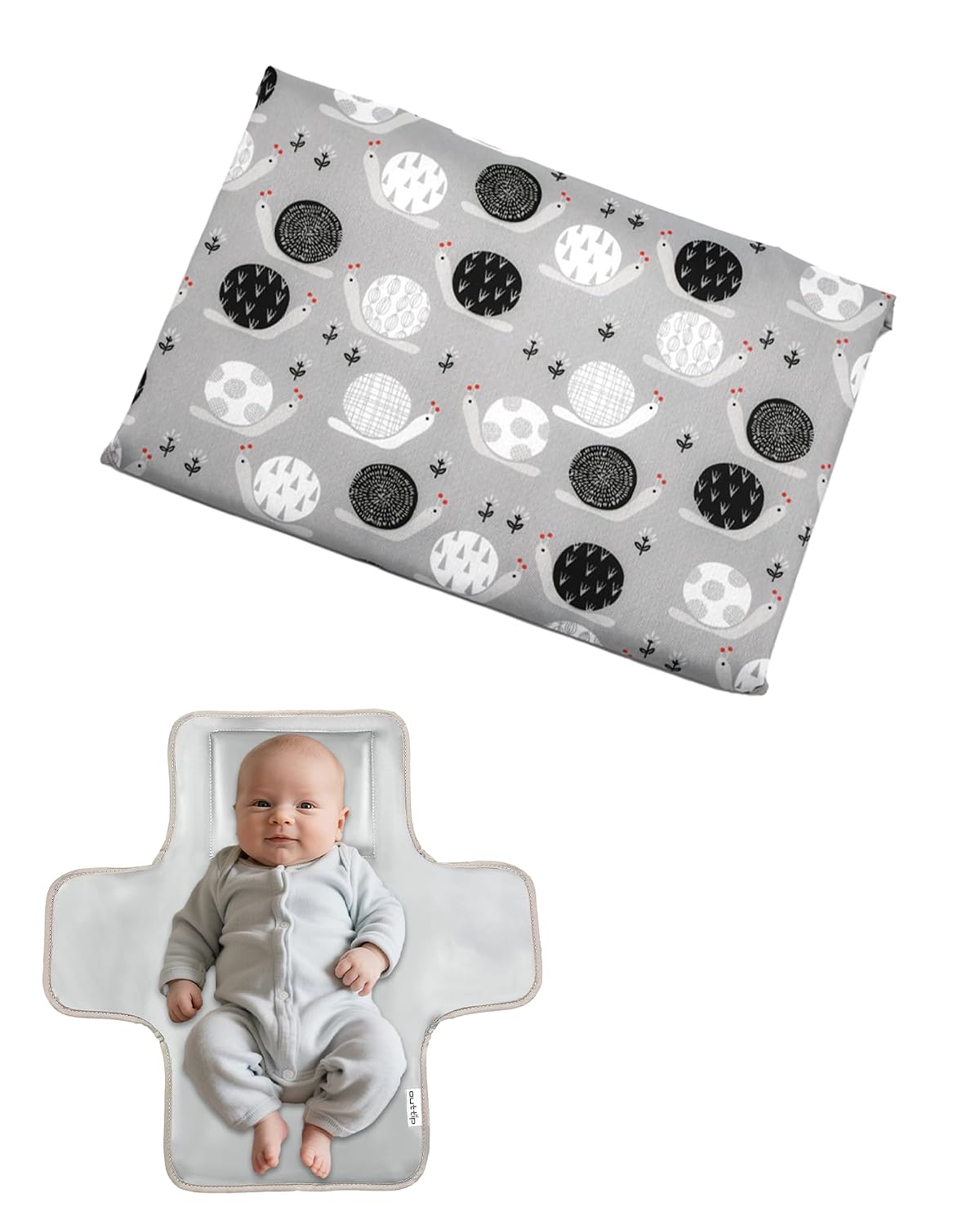Cute Elephant Portable Diaper Changing Mat,Waterproof Foldable Travel Changing Pad,On-The-Go Wipeable Reusable Changing Pad,Waterproof & Compact,for Diaper Bags,Travel,Car Backseat Changes,Strollers