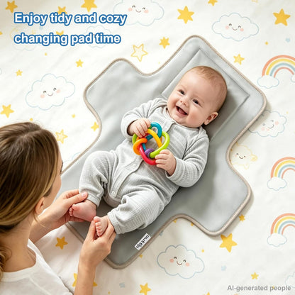 Cute Elephant Portable Diaper Changing Mat,Waterproof Foldable Travel Changing Pad,On-The-Go Wipeable Reusable Changing Pad,Waterproof & Compact,for Diaper Bags,Travel,Car Backseat Changes,Strollers