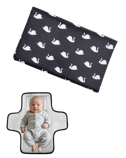 Cute Elephant Portable Diaper Changing Mat,Waterproof Foldable Travel Changing Pad,On-The-Go Wipeable Reusable Changing Pad,Waterproof & Compact,for Diaper Bags,Travel,Car Backseat Changes,Strollers