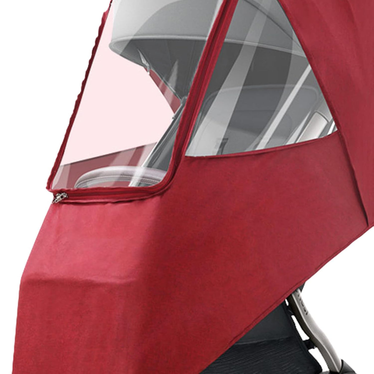 Stroller Rain Cover, Universal Toddler Travel Weather with Breathable Side Vents and Clear Window for Outdoor Walks in Rain Wind Cold Weather (Linen Blue)