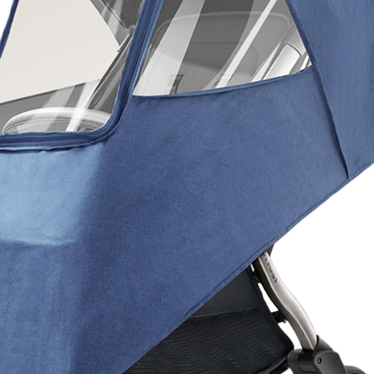 Stroller Rain Cover, Universal Toddler Travel Weather with Breathable Side Vents and Clear Window for Outdoor Walks in Rain Wind Cold Weather (Linen Blue)