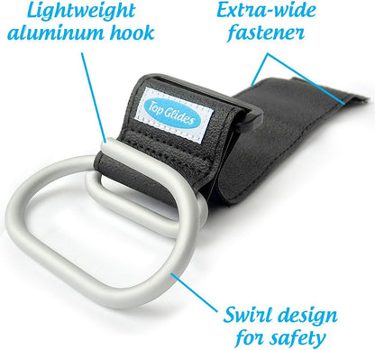 Jumbo Swirly Hook for Strollers/Walkers, Silver/Black (Silver)