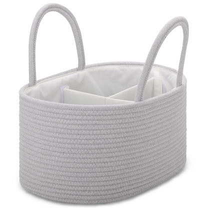 Baby Diaper Caddy Organizer for Girls, Cotton Rope, Light pink