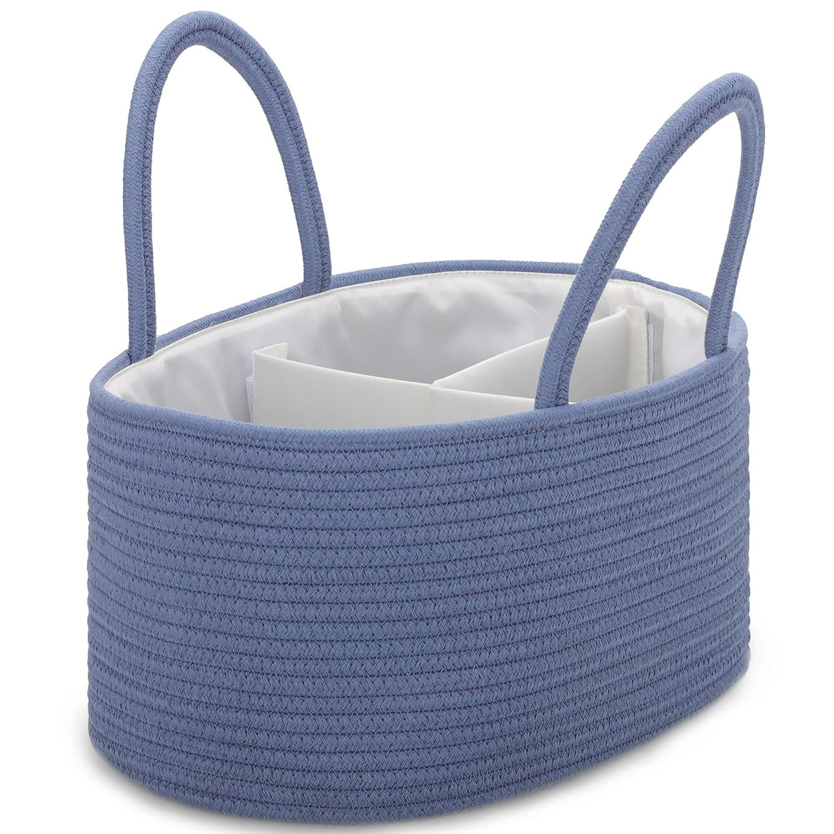 Baby Diaper Caddy Organizer for Girls, Cotton Rope, Light pink