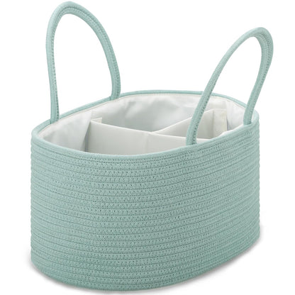 Baby Diaper Caddy Organizer for Girls, Cotton Rope, Light pink