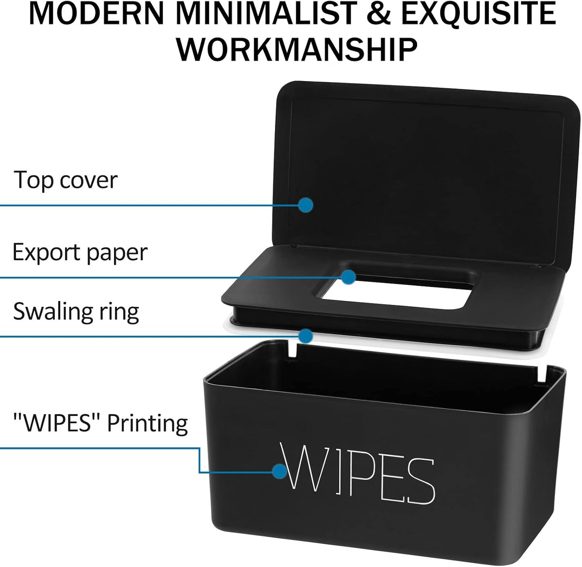 Wipes Dispenser, Baby Wipe Holder, Keeps Wipes Fresh, Refillable Wipe Container Baby Wipes Case for Bathroom Wipes Pouch Case, Deep Blue