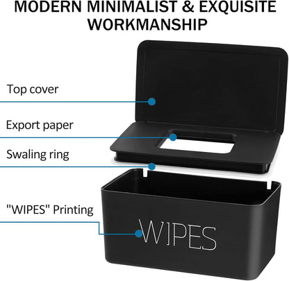 Wipes Dispenser, Baby Wipe Holder, Keeps Wipes Fresh, Refillable Wipe Container Baby Wipes Case for Bathroom Wipes Pouch Case, Deep Blue