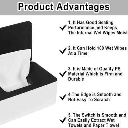 Wipes Dispenser, Baby Wipe Holder, Keeps Wipes Fresh, Refillable Wipe Container Baby Wipes Case for Bathroom Wipes Pouch Case, Deep Blue