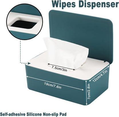 Wipes Dispenser, Baby Wipe Holder, Keeps Wipes Fresh, Refillable Wipe Container Baby Wipes Case for Bathroom Wipes Pouch Case, Deep Blue
