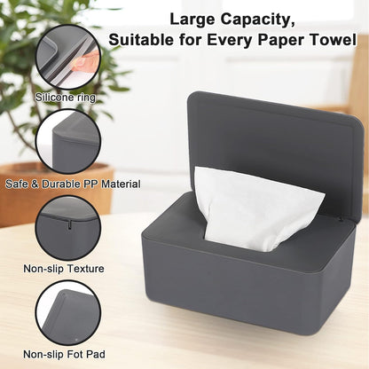 Wipes Dispenser, Baby Wipe Holder, Keeps Wipes Fresh, Refillable Wipe Container Baby Wipes Case for Bathroom Wipes Pouch Case, Deep Blue