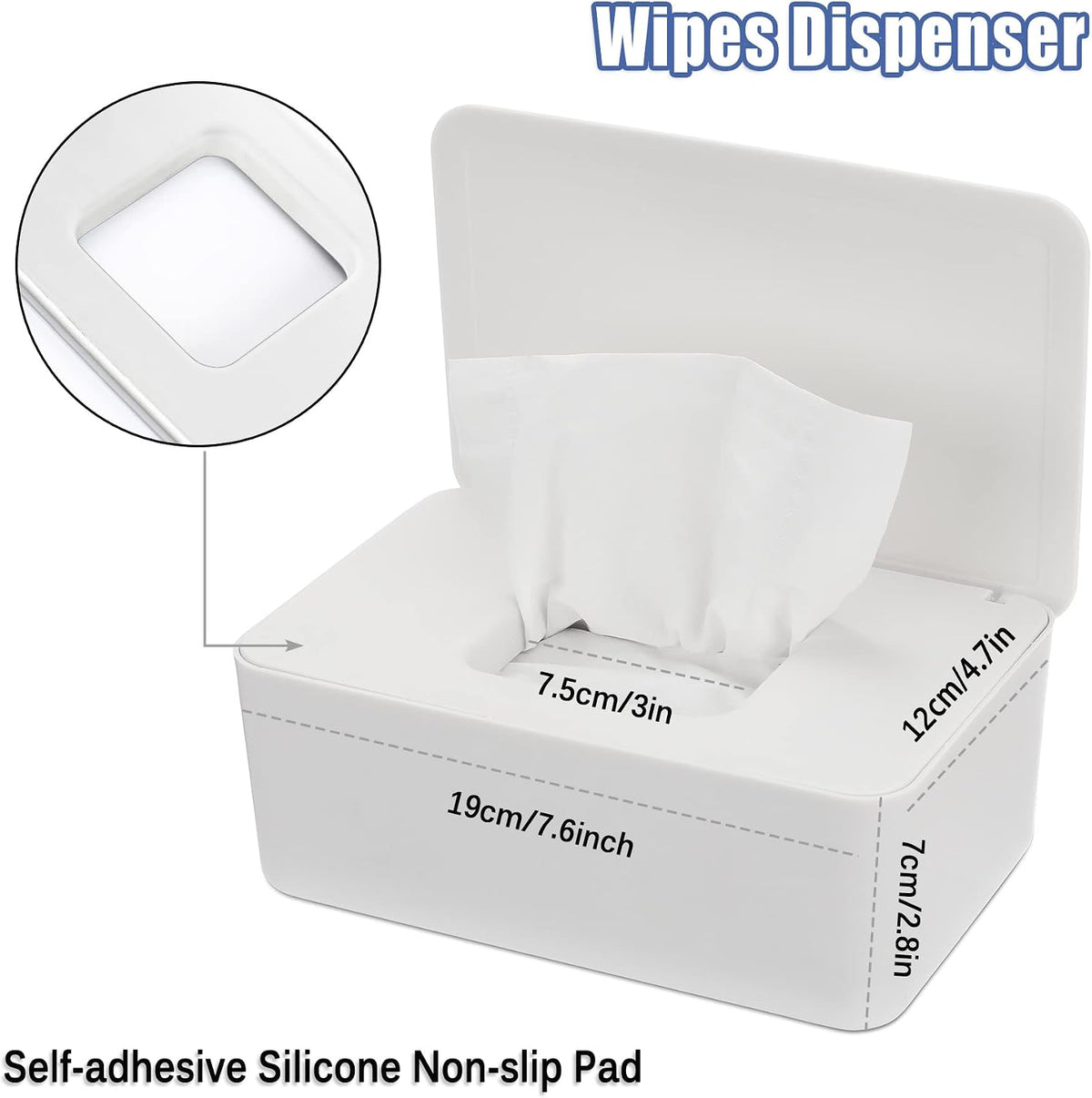 Wipes Dispenser, Baby Wipe Holder, Keeps Wipes Fresh, Refillable Wipe Container Baby Wipes Case for Bathroom Wipes Pouch Case, Deep Blue