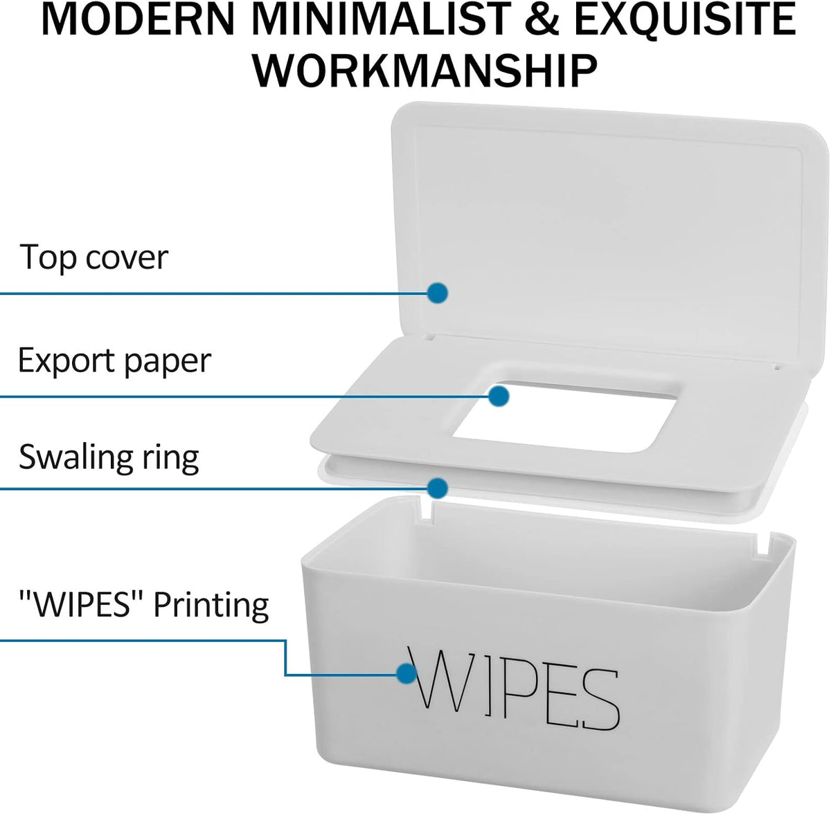 Wipes Dispenser, Baby Wipe Holder, Keeps Wipes Fresh, Refillable Wipe Container Baby Wipes Case for Bathroom Wipes Pouch Case, Deep Blue