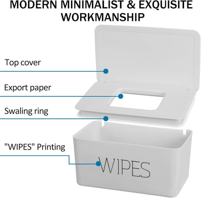Wipes Dispenser, Baby Wipe Holder, Keeps Wipes Fresh, Refillable Wipe Container Baby Wipes Case for Bathroom Wipes Pouch Case, Deep Blue