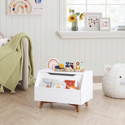 Kids Toy Box, Toy Chest with Bookshelf, Kids Storage Organizer Bench