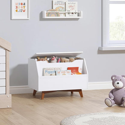 Kids Toy Box, Toy Chest with Bookshelf, Kids Storage Organizer Bench
