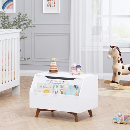 Kids Toy Box, Toy Chest with Bookshelf, Kids Storage Organizer Bench