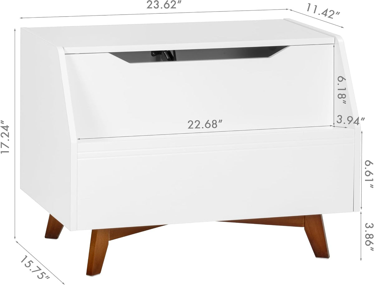 Kids Toy Box, Toy Chest with Bookshelf, Kids Storage Organizer Bench