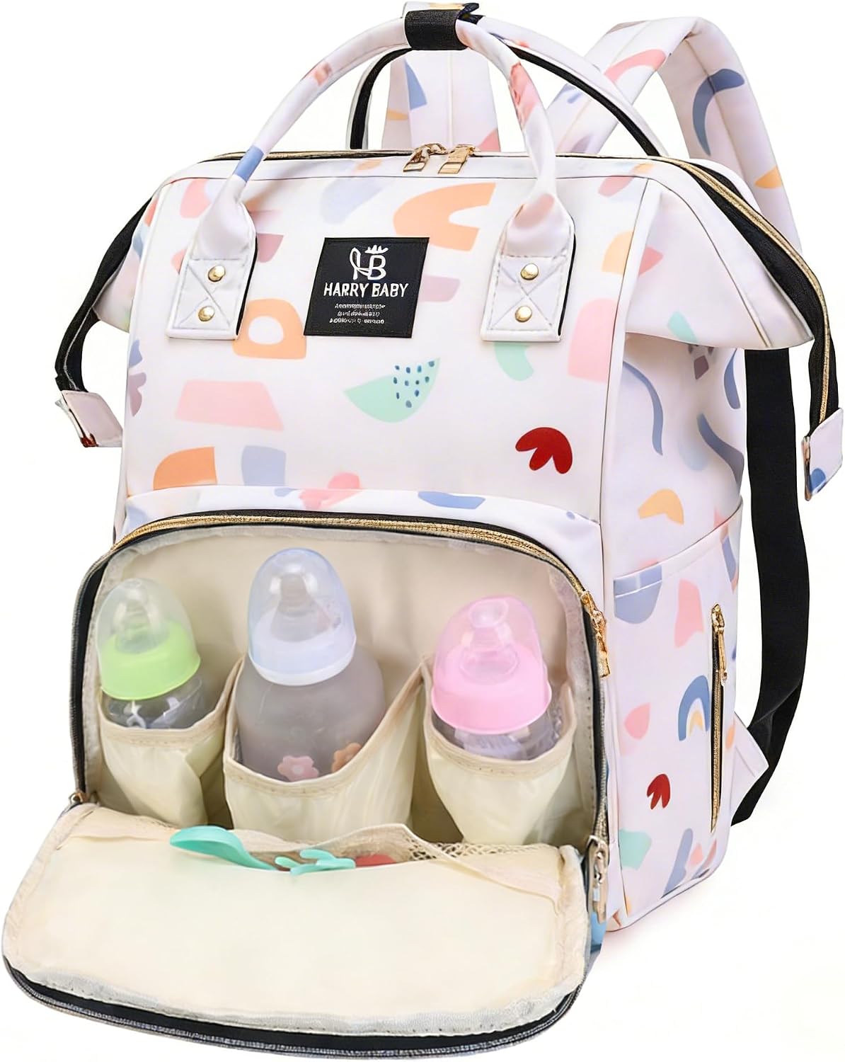 Diaper Bag Backpack for Moms Baby Essentials Travel Tote Nappy Changing Bag with Insulated Pockets,Multi-Waterproof Backpack (Orange)